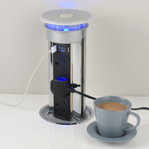 Pop up sales plug socket